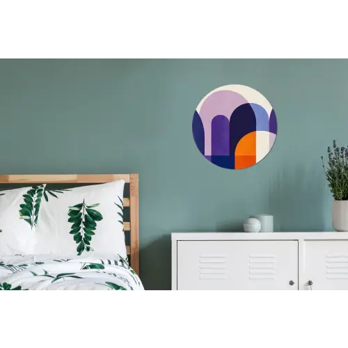 Vormen - Abstract - Grafisch - Oranje Wandcirkel aluminium klein -slaapkamer