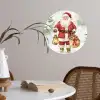 Kerstman- Winter - Sneeuw - Wit - Rood Wandcirkel behangsticker klein -sfeer3