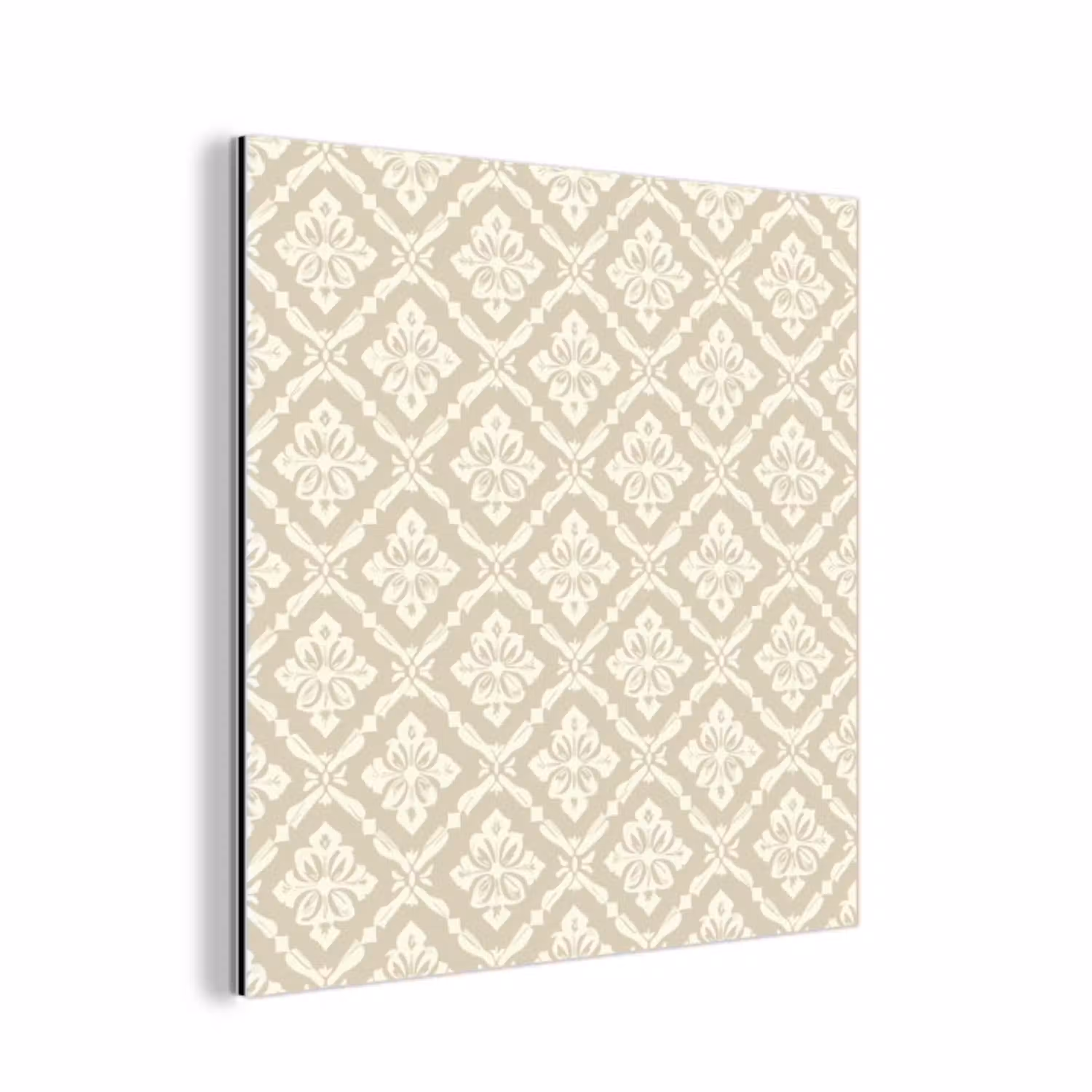 Floraal - Ornament - Beige aluminium wit klein 46 -3d