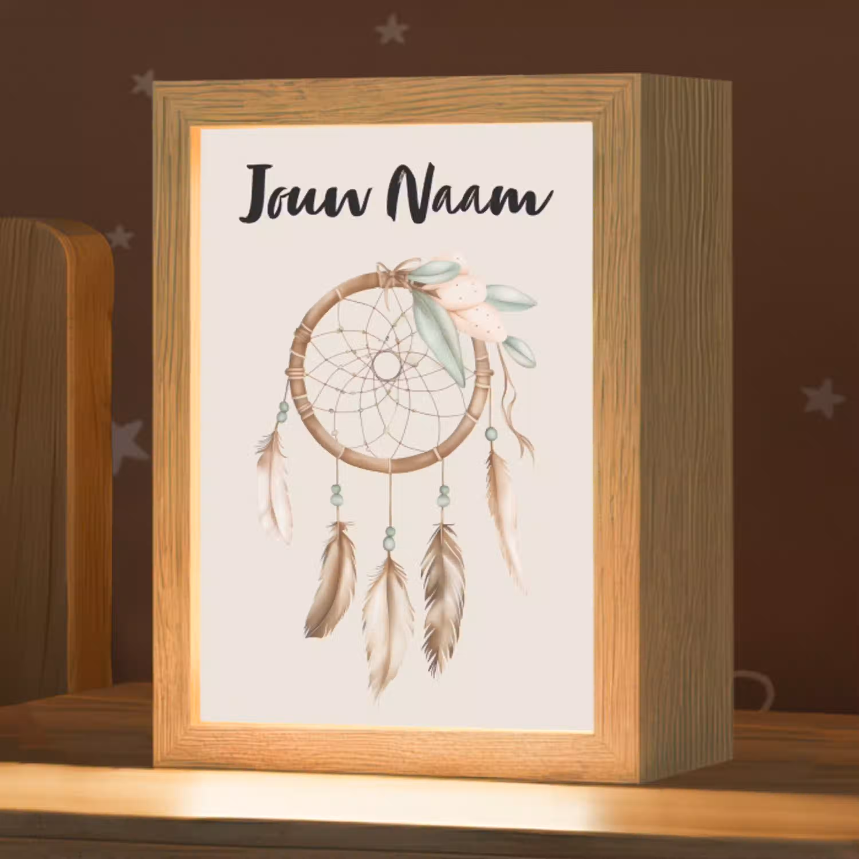 Dromenvanger - Bohemian - Boho - Pastel kleuren Light Box met kabel (Kinderlampje) klein -zzz_3d_website