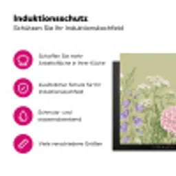 Botanisch - Bloemen - Kleurrijk Inductie beschermer vinyl 3mm klein -zzzzzzz-lf-ups