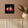 Kersen - Fruit - Graffiti - Verf - Abstract - Modern - Kleurrijk aluminium wit klein -sfeer4