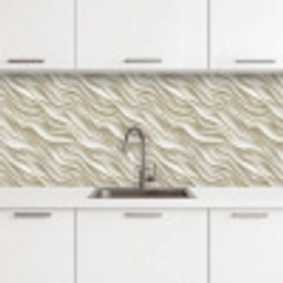Golven - Wit - Minimalistisch keuken achterwand 2 middel 871 -3d