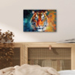 Tijger - Dieren - Olieverf - Kunst aluminium wit klein -sfeer3