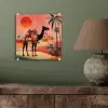 Kameel - Gekleurd tapijt - Duinen - Rode zon plexiglas 5mm klein -sfeer3
