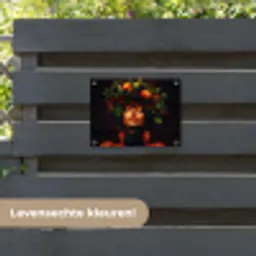 Vrouw - Zwart - Bessen - Bramen - Appels tuinposter los doek klein -sfeer3