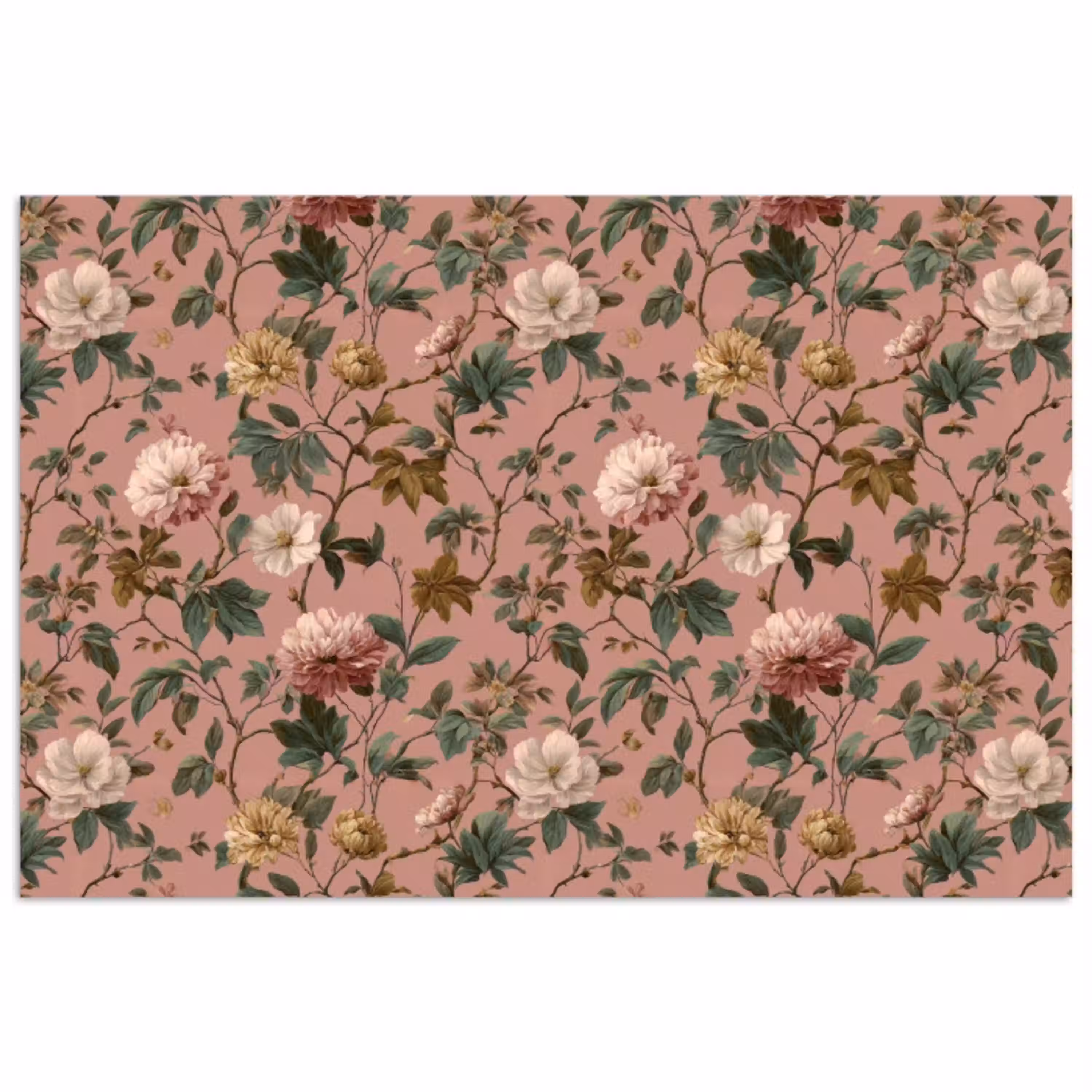 Bloemen - Klassiek - Roze poster papier klein 62 -3d