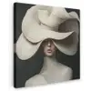 Modern - Vrouw - Hoed Tuinposter op houten frame 2 cm dik klein -3d