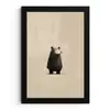 Beer - Donkerbruin - Minimalistisch fotolijst zwart zonder passe partout klein -3d