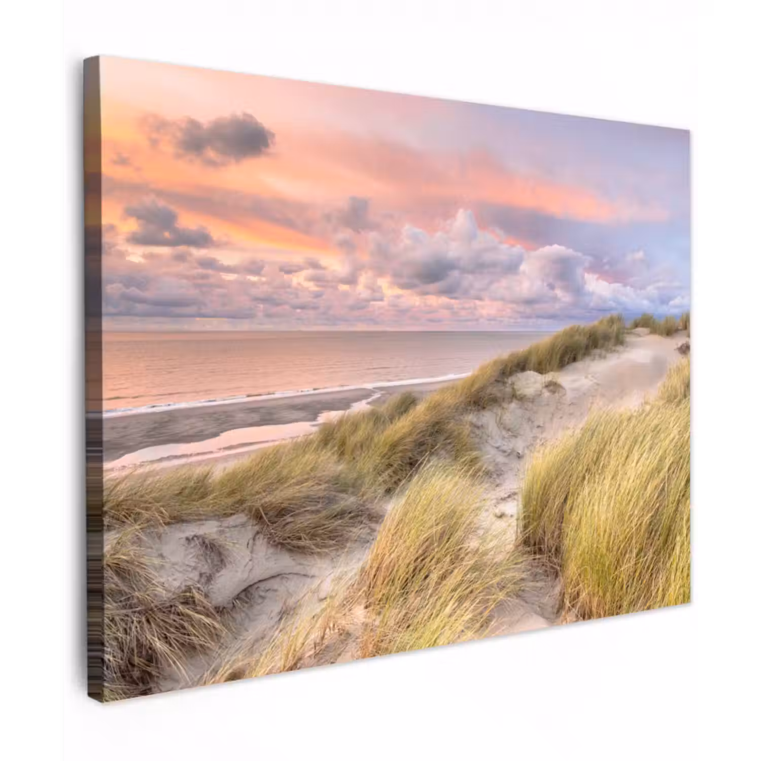 Leinwandbild - Strand - Meer - Düne - Sonnenuntergang