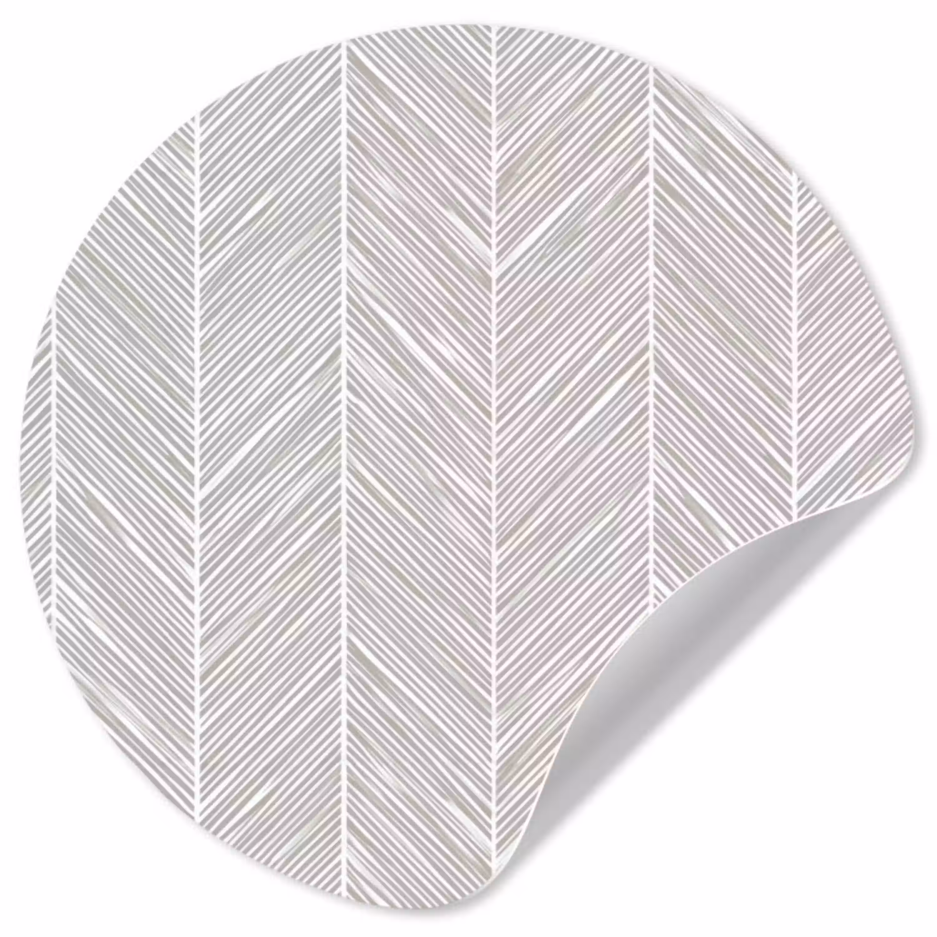 Klassiek - Visgraat - Grijs Wandcirkel behangsticker klein 186 -3d