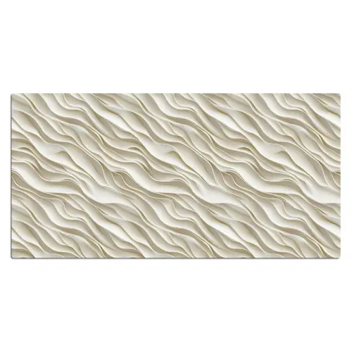 Golven - Wit - Minimalistisch Muismat XXL klein 681 -3d_leeg