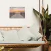 Zonsondergang - Strand - Zand tuinposter los doek klein -sfeer7