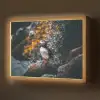 Papegaai - Vogel - Rots - Wit Light Box met batterij (Wandlamp) middel -z3d_website