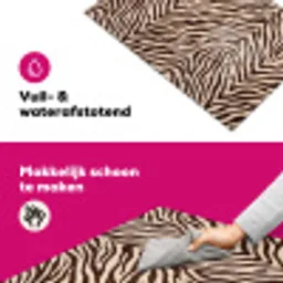 Zebra - Strepen - Bruin Inductie beschermer vinyl 3mm klein -wsfeer6_website