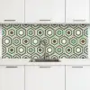 Retro - Honeycomb - Blauw - Bruin keuken achterwand 2 middel 871 -3d