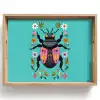Kever - Bloemmotieven - Turquoise - Bladeren Dienblad Rechthoek middel -z3d_shopping