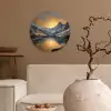 Berglandschap met Gouden Zonsondergang Wandcirkel kunststof plaat 5mm dik klein -sfeer1
