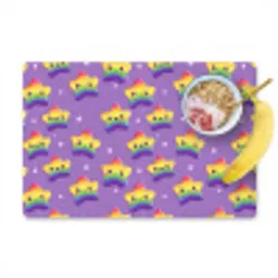 Sterren - Regenboog - Paars Placemat vinyl groot 368 -zzzproduct_Kitchenyeah-website