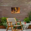 Tijger - Geschilderd - Oranje - Penseelstreken Tuinposter op houten frame 2 cm dik klein -sfeer3