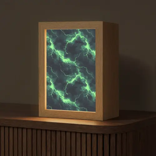 Groen - Bliksem - Storm Light Box met kabel (Tafellamp) klein 925 -z3d_website