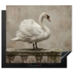 Zwaan - Elegant - Dieren - Wit Inductie beschermer vinyl 3mm middel -3d
