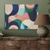 Abstract - Blauw - Roze PET vilt klein -sfeer2