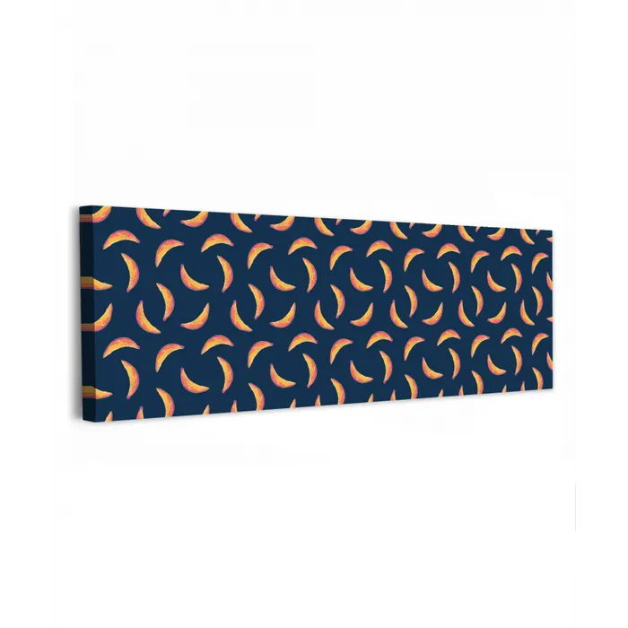 Banaan - Tropisch - Blauw - Patroon canvas 2cm klein 828 -z3d