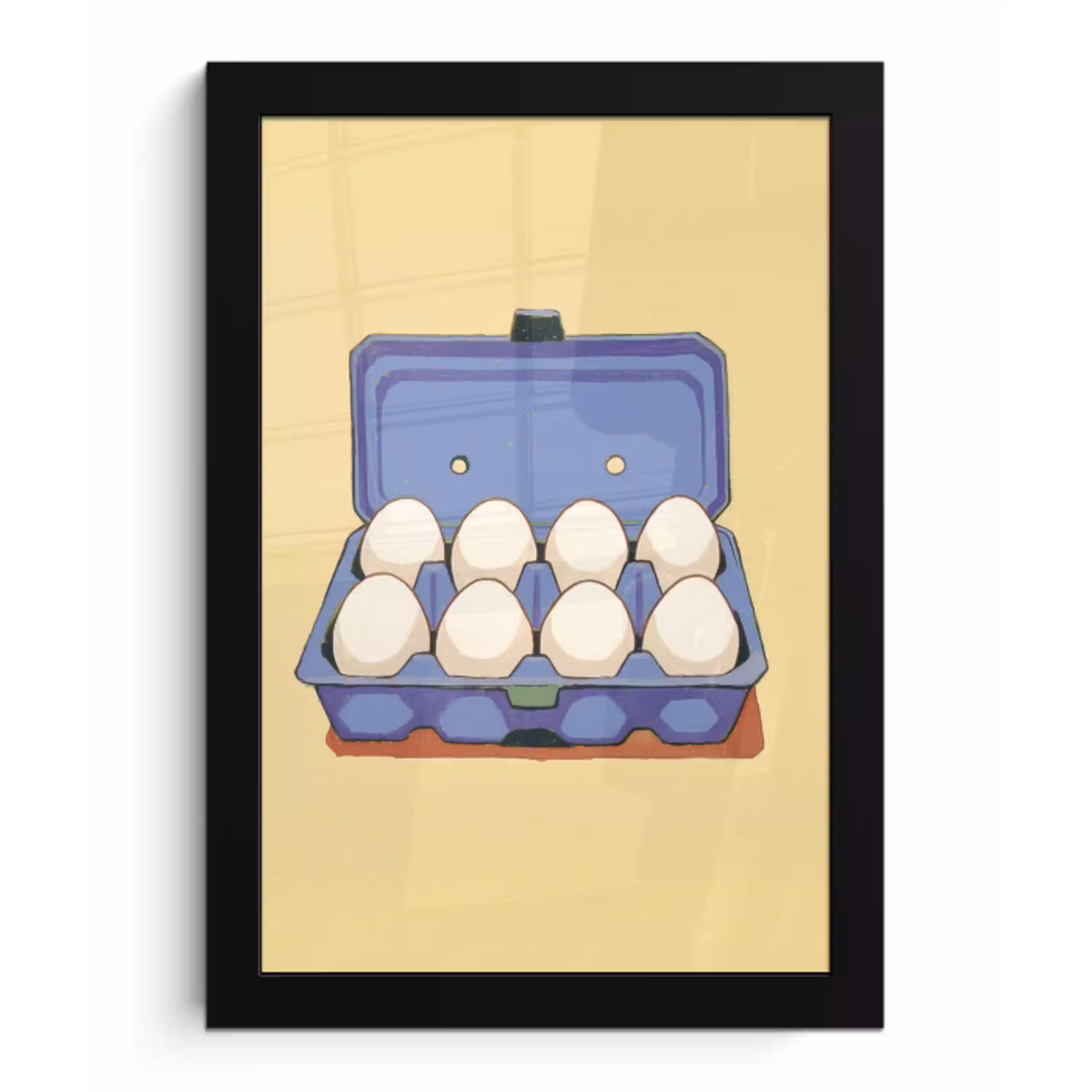 Eieren - Doos - Minimalistisch - Blauw fotolijst zwart zonder passe partout klein -3d