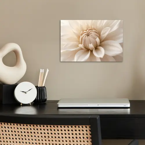 Bloem - Dahlia - Wit poster papier klein -sfeer1