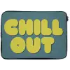 Chill out - Geel - Blauw laptophoes neopreen klein -zkaufland3dotto