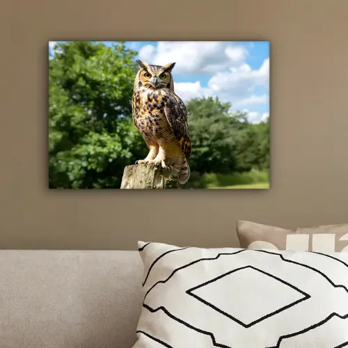 Uil - Boomstronk - Bos - Lucht canvas 2cm klein -sfeer3
