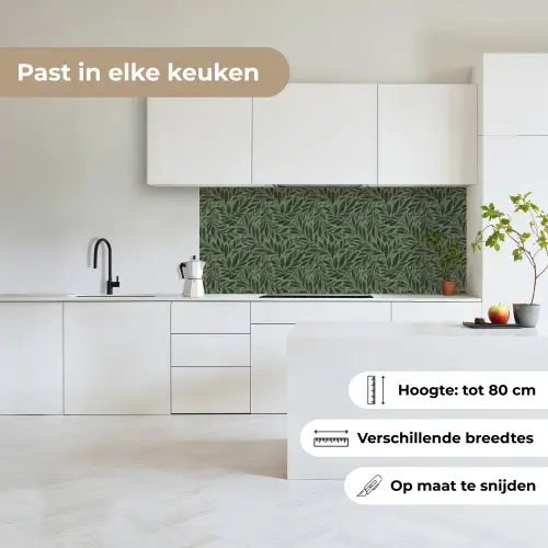 Bladeren - Organisch - Groen keuken achterwand 2 middel 871 -sfeer4_NL