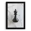 Schaakstuk - Loper - Zwart - Marmer fotolijst zwart zonder passe partout klein -3d
