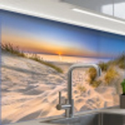 Duin - Zonsondergang - Horizon - Strand - Gras keuken achterwand sample klein -zzzz3d_schuin