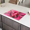 Bloemen - Verf - Roze Inductie beschermer vinyl 3mm klein -sfeer8