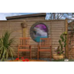 Bloemen - Regenboog - Waterval - Doorkijk Wandcirkel tuinposter met ringen klein -buiten3