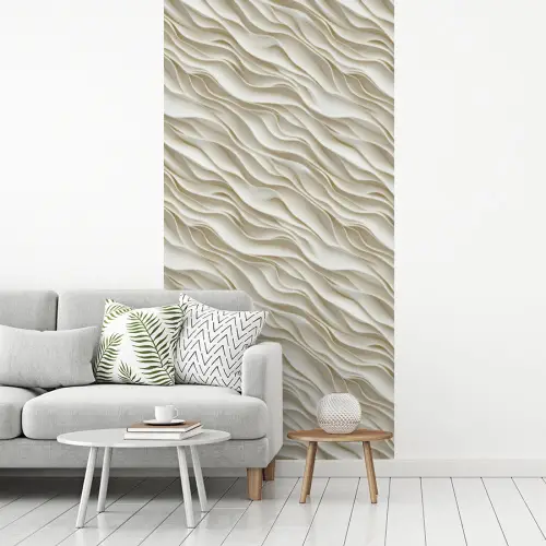 Golven - Wit - Minimalistisch fotobehang vinyl groot 64 -woonkamer