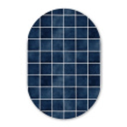 Tegel - Modern - Blauw Wandcirkel Ovaal Aluminium middel 839 -3d