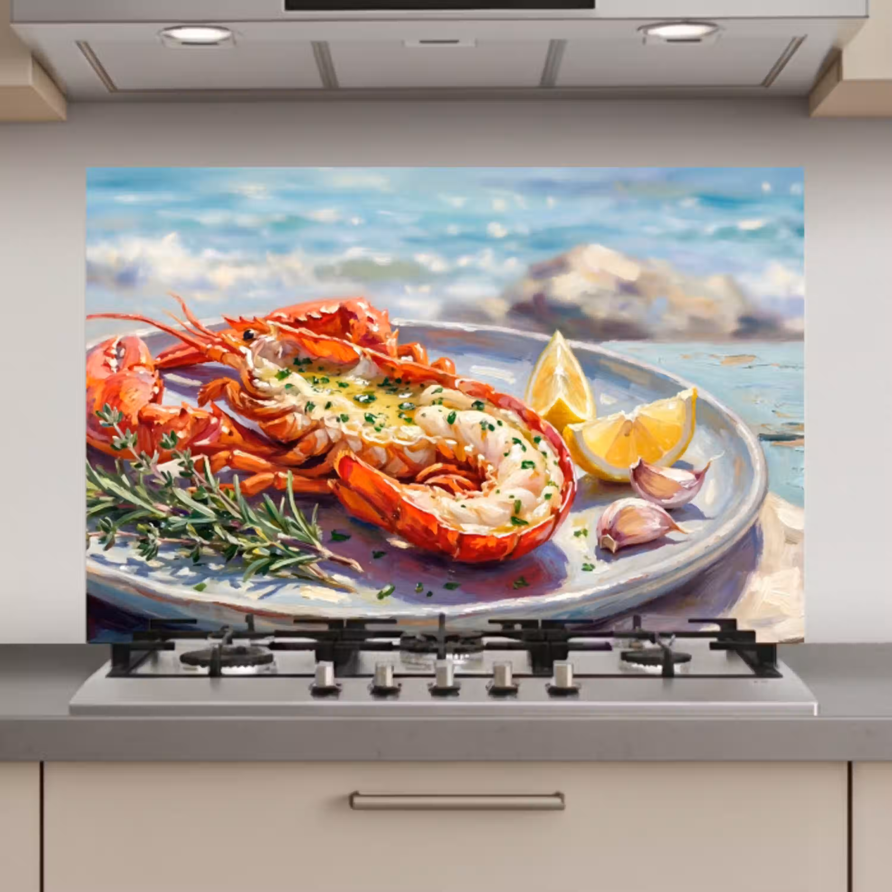 Eten - Zee - Kust - Modern - Blauw keuken achterwand spatscherm klein -3d_website