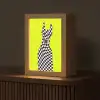 Dobermann - Geblokt - Geel Light Box met kabel (Tafellamp) klein -z3d_website