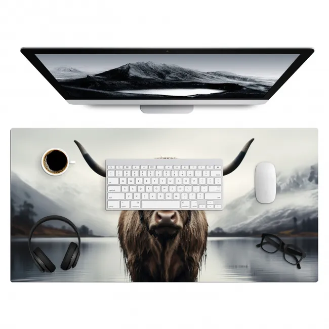 Schotse hooglander - Water - Nat Muismat XXL klein -3d