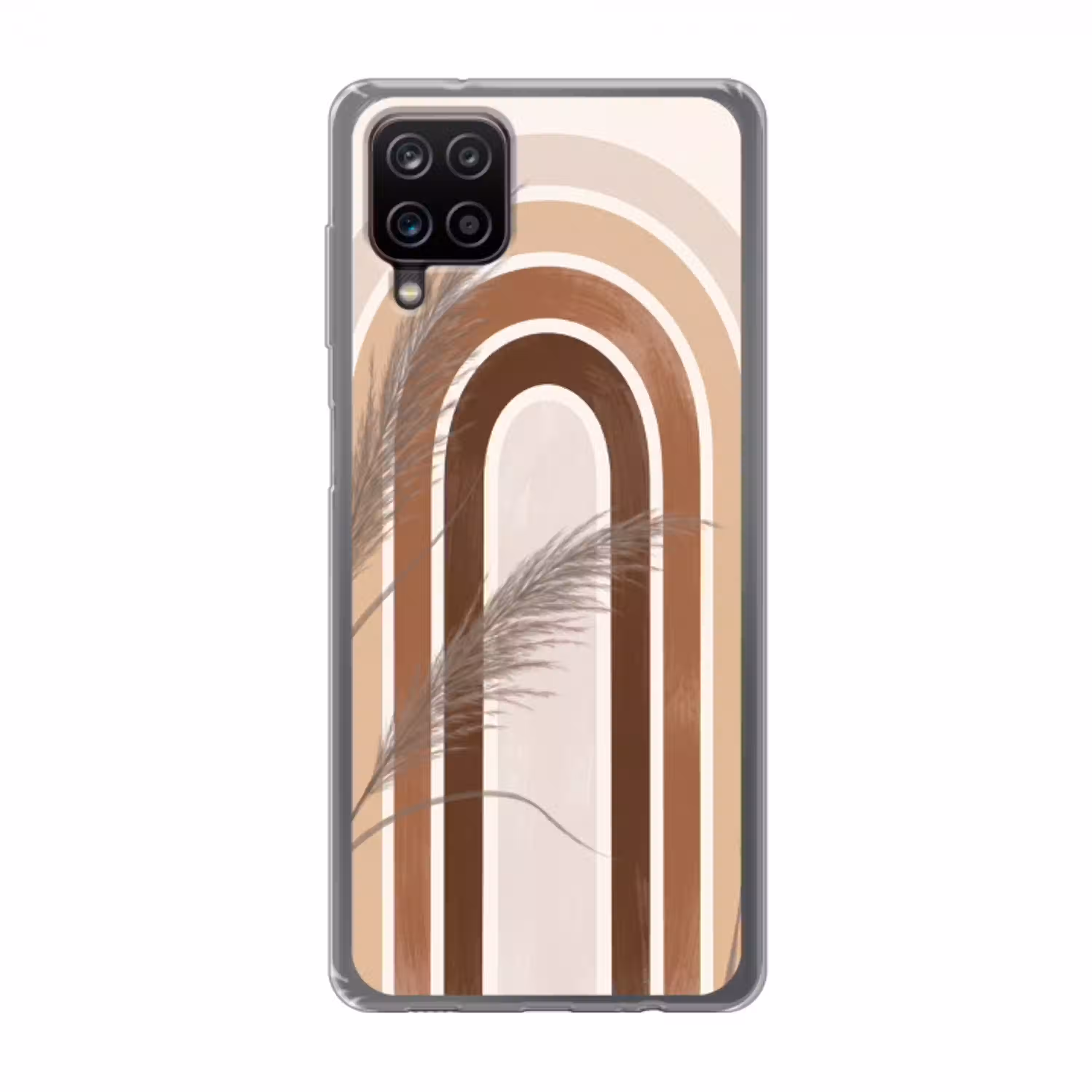 Abstract - Bogen - Plant - Boho - Beige Telefoonhoesje Samsung Galaxy A12 klein -3d