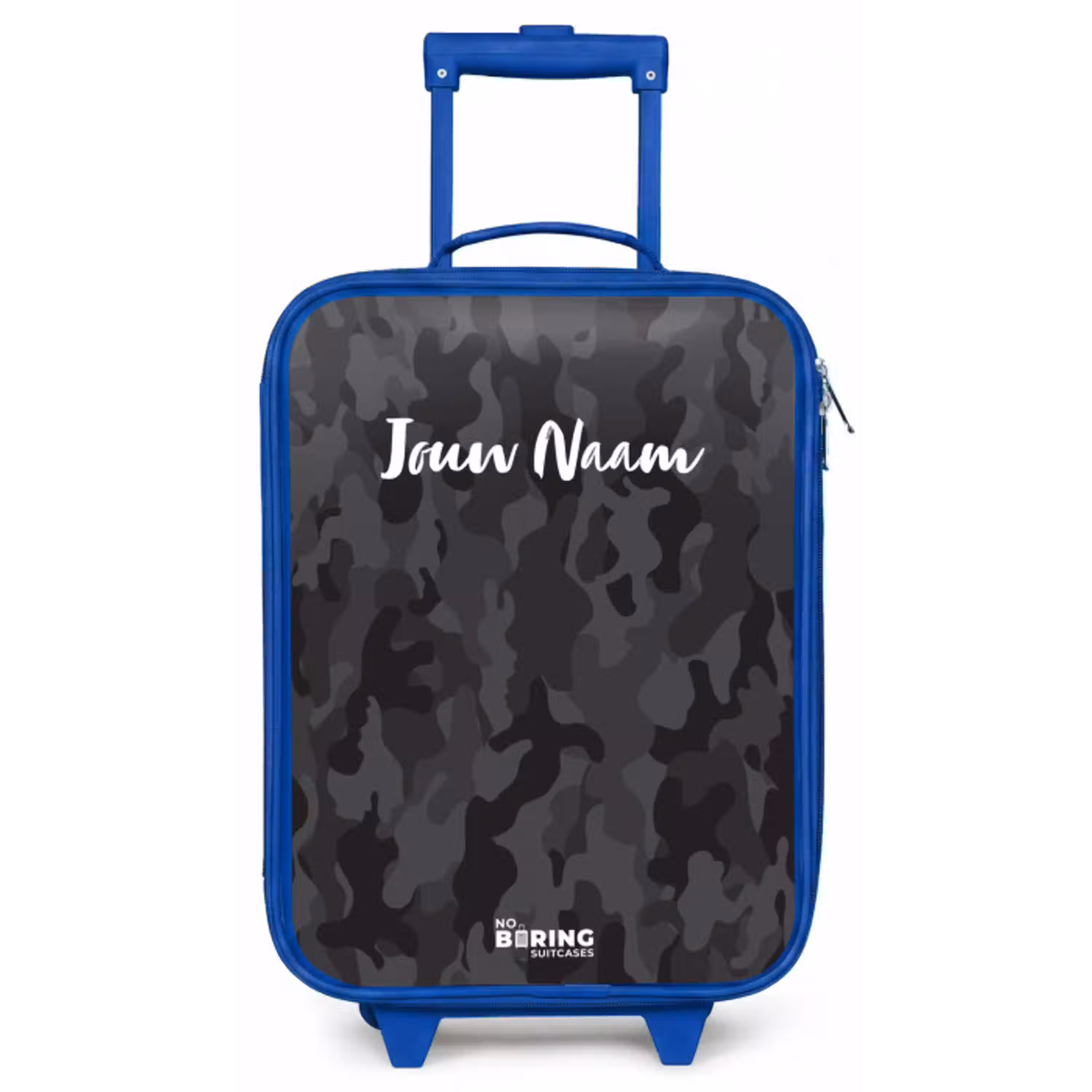 Groene camouflage print Kinderkoffer - Blauw klein -zz3dotto