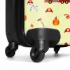 Brandweer patroon met voertuigen en vlammen NBS - Handbagage koffer - Kinderen Unisex middel -wiel
