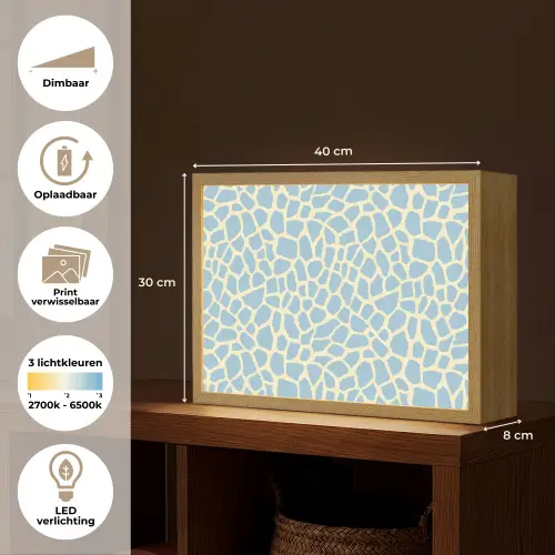 Giraf - Modern - Blauw Light Box met batterij (Wandlamp) middel 907 -USP_websiteoverzichtNL