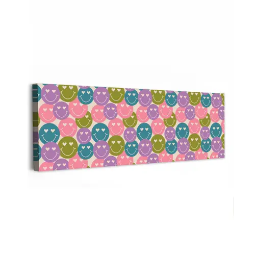 Patroon - Smiley - Kleurrijk - Hartjes canvas 2cm klein 828 -z3d