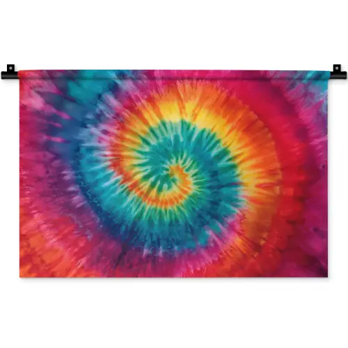 Regenboogkleuren - Tie dye - Wandkleed katoen klein -zz3d