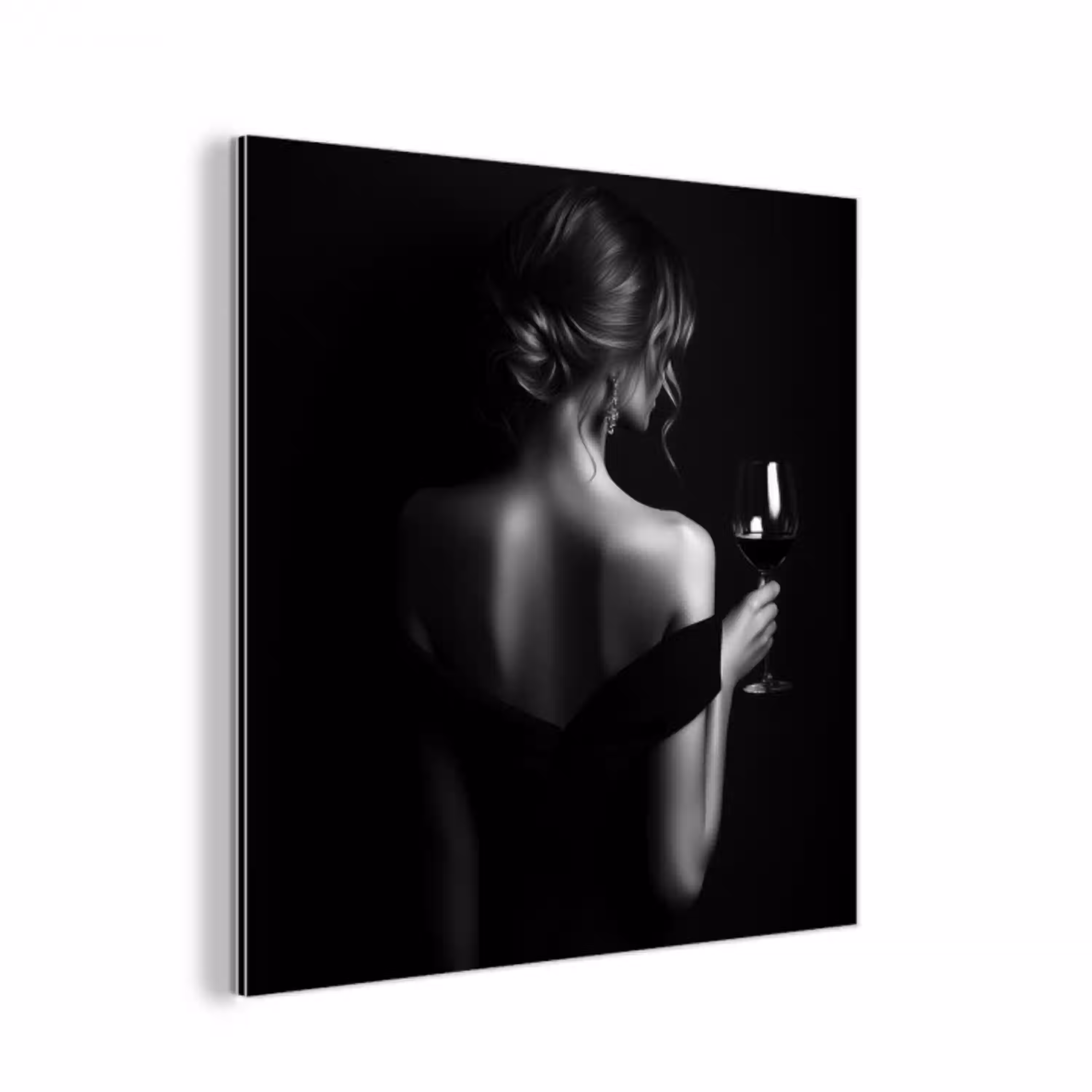 Vrouw - Wijn - Jurk aluminium wit klein -3d