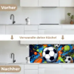 Sport - Ballen - Kleurrijk keuken achterwand 2 middel -voor-na_DE